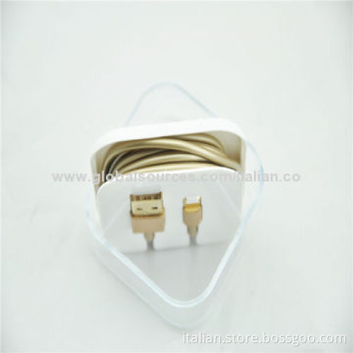 Golden USB Cable for iPhone 5/5C/5S, Support Latest IOSNew